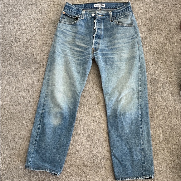 Re/Done Classic Blue Boyfriend Jeans - Picture 1 of 10